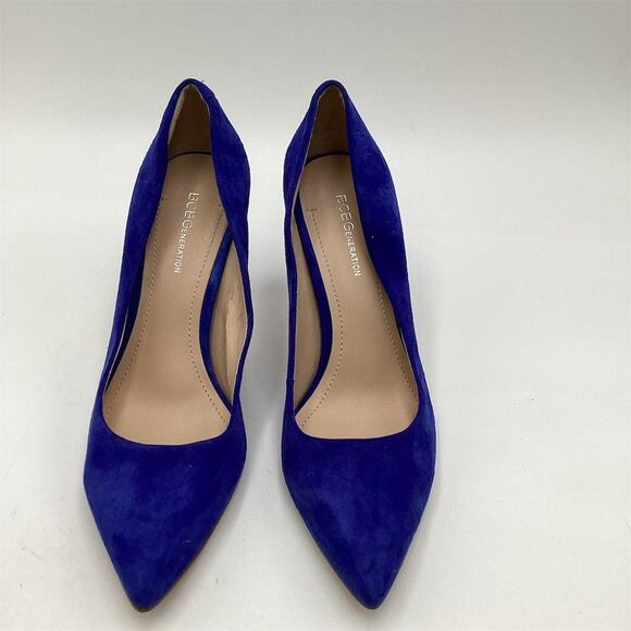 BCB Generation Women's Blue Suede Leather Pointed Toe Stiletto Heels Size 8.5 - Picture 2 of 8